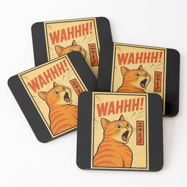 Item preview, Retro Orange Cat Reaction Poster with Loud Manga Panic Expression designed and sold by ferminhays.