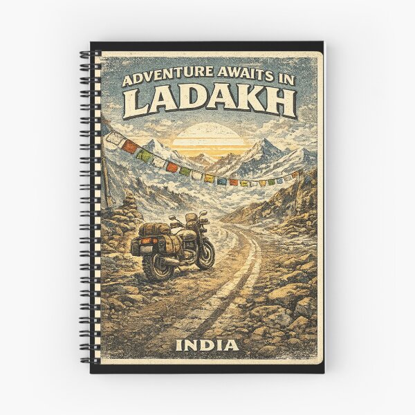 Artikelvorschau, Abenteuer erwartet Sie in Ladakh: Oldtimer-Motorrad-Roadtrip-Design entworfen und verkauft von Globalcitytees.
