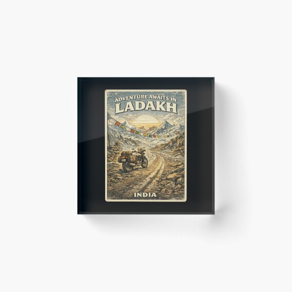 Item preview, Adventure Awaits in Ladakh Vintage Motorcycle Road Trip Design designed and sold by Globalcitytees.