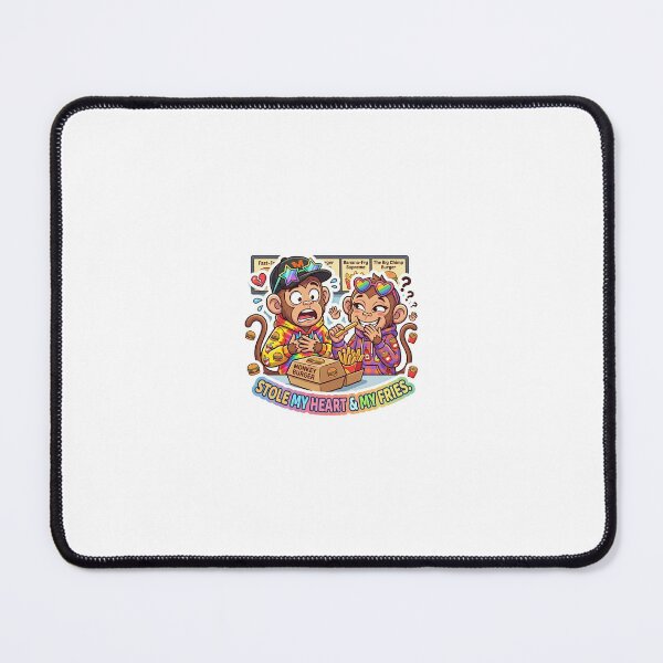 Item preview, Stole My Heart And My Fries Monkey Sticker | Cute Foodie Couple Meme designed and sold by Newkidshub.
