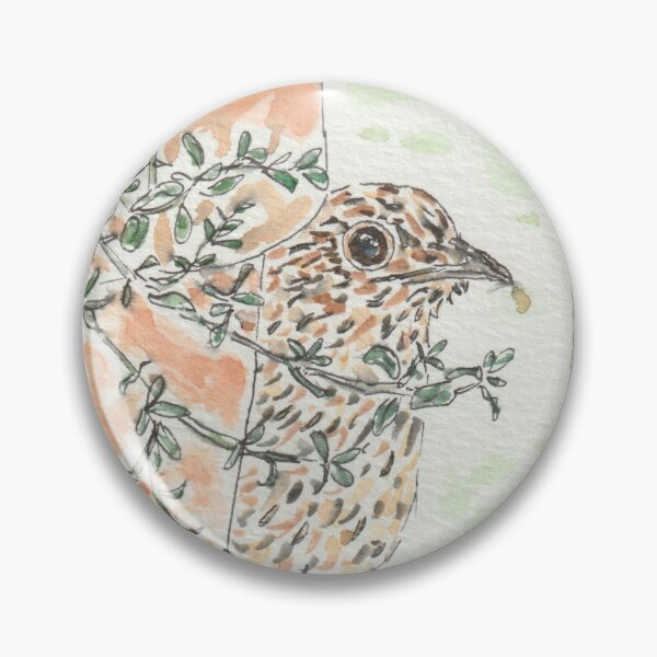 Item preview, Blackbird behind pots designed and sold by GiselleSellier.