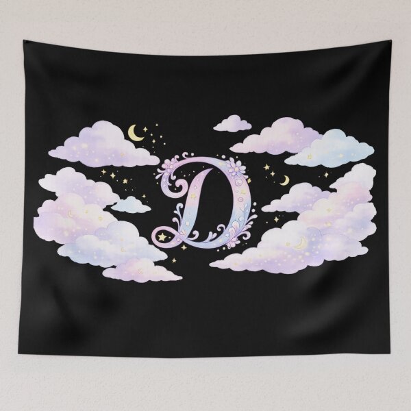 Item preview, Letter D Dreamy Celestial Watercolor Cloud Initial Art — Aesthetic Gift Sticker designed and sold by irfanshikh.