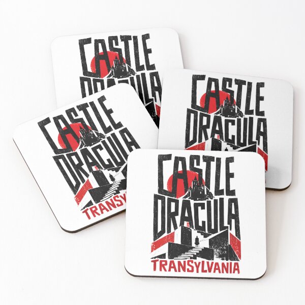 Item preview, Castle Dracula Transylvania Gothic Stencil Horror Poster Art designed and sold by Fenay Designs.