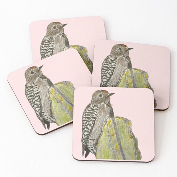 Item preview, Gila Woodpecker - simple pink background designed and sold by woodland-towers.