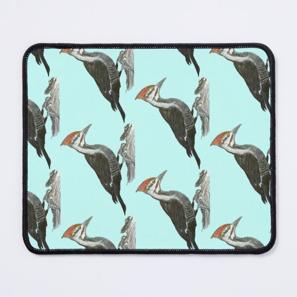 Item preview, Pileated Woodpecker - simple blue background designed and sold by woodland-towers.