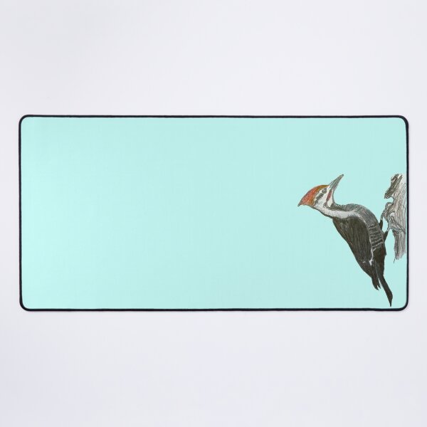 Item preview, Pileated Woodpecker - simple blue background designed and sold by woodland-towers.