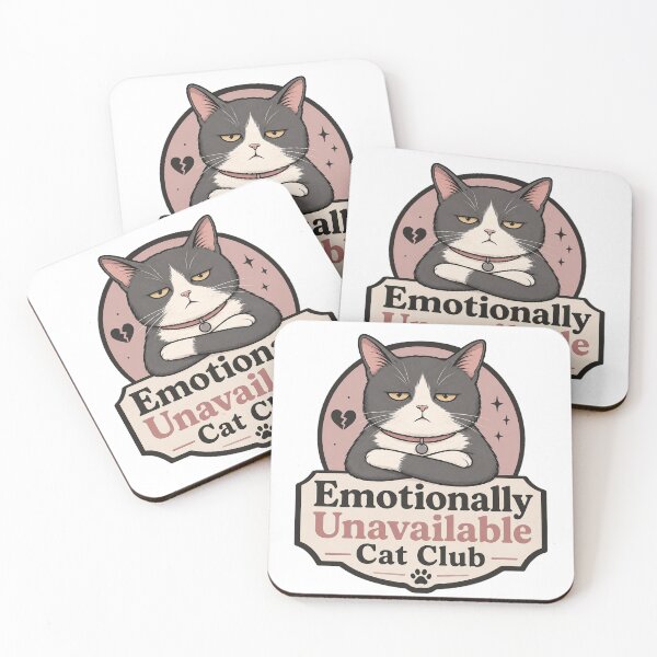 Item preview, Emotionally Unavailable Cat Club Meme Design designed and sold by ArtsyExplorer.