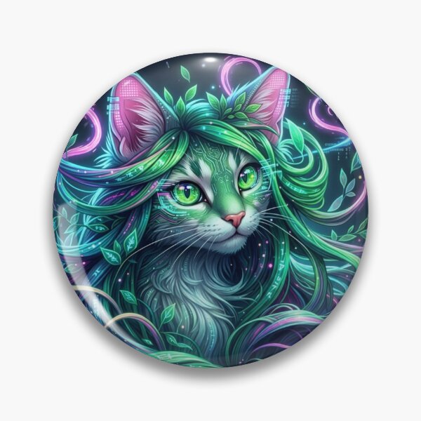Item preview, Neon Bio synth Cyber-Cat designed and sold by unboxedbyJuls.