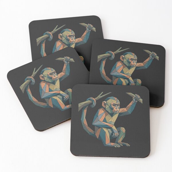 Item preview, Geometric Origami Monkey – Primate Art T-Shirt for Nature Lovers designed and sold by bsbd-action.