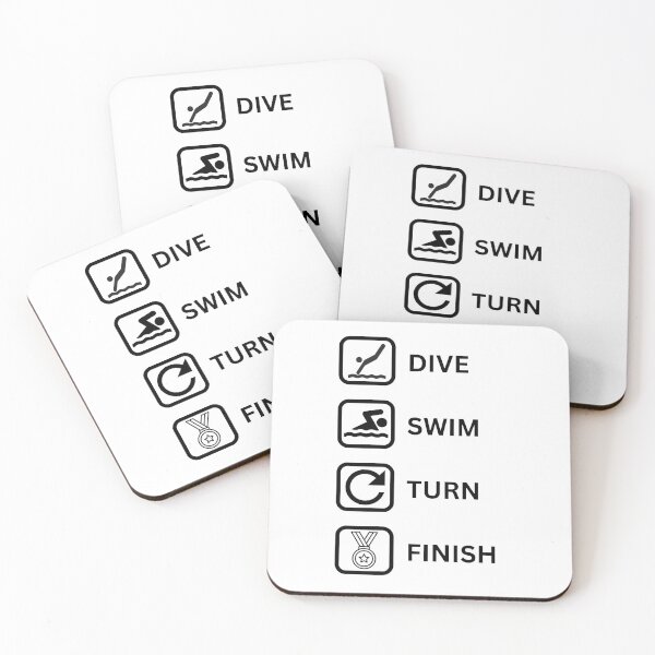 Item preview, Dive, Swim, Turn, Finish (Black) designed and sold by BasicArtChick.