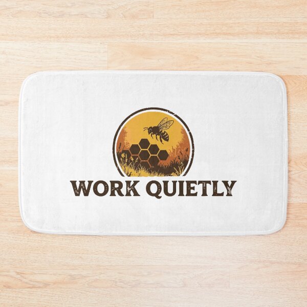 Item preview, Work Quietly - Retro Honeycomb & Flying Bee Emblem designed and sold by ArcApparel2020.
