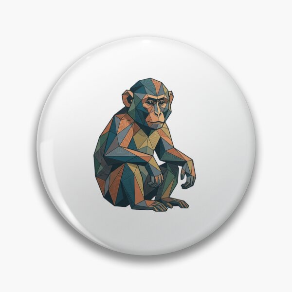 Item preview, Primate Low Poly – Sitting Monkey Sticker for Graphic Design Fans designed and sold by bsbd-action.
