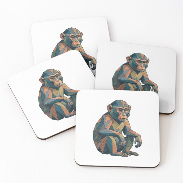Item preview, Primate Low Poly – Sitting Monkey Sticker for Graphic Design Fans designed and sold by bsbd-action.