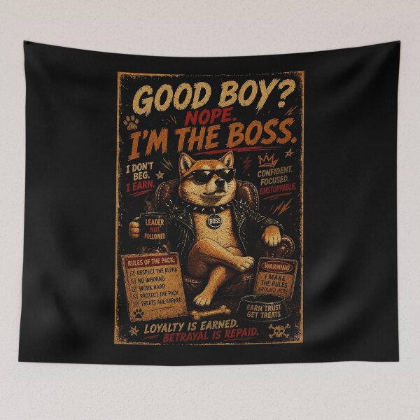 Item preview, Cool Shiba Boss Meme With Vintage Tough Guy Poster Style designed and sold by Modaozushi216.