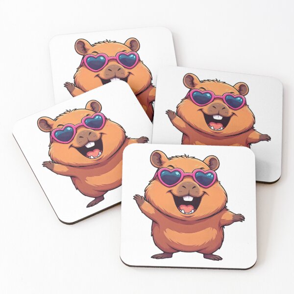 Item preview, Love Mode — Dancing Capybara with Heart Sunglasses designed and sold by ArtMindFusion.