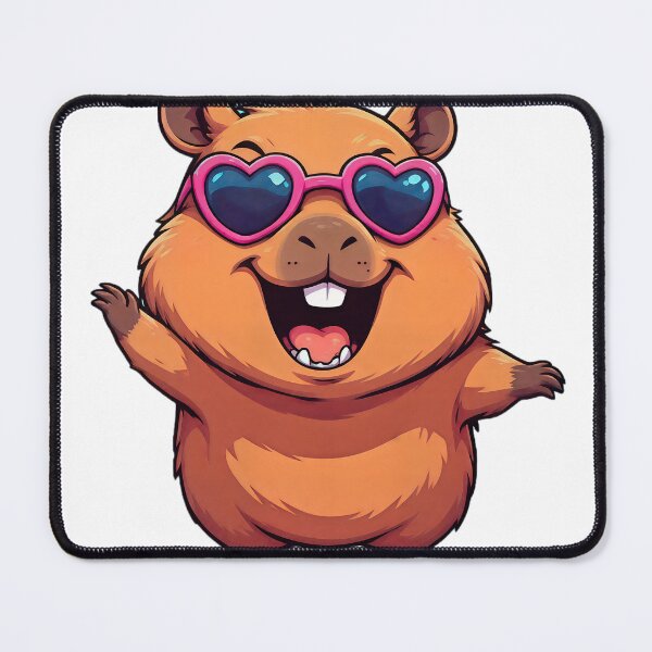 Item preview, Love Mode — Dancing Capybara with Heart Sunglasses designed and sold by ArtMindFusion.
