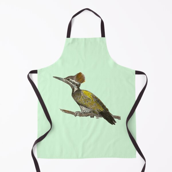 Item preview, Golden-backed Woodpecker - simple green background designed and sold by woodland-towers.