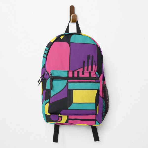 Item preview, 90s Retro Geometric Pattern in Pink Teal Yellow designed and sold by ArtDesignRemix.