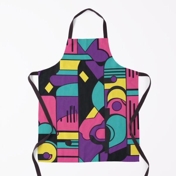 Item preview, 90s Retro Geometric Pattern in Pink Teal Yellow designed and sold by ArtDesignRemix.