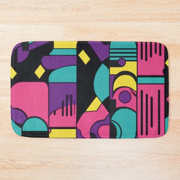 Item preview, 90s Retro Geometric Pattern in Pink Teal Yellow designed and sold by ArtDesignRemix.