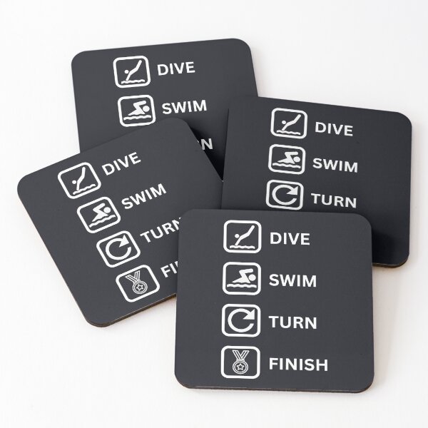 Item preview, Dive, Swim, Turn, Finish (White) designed and sold by BasicArtChick.