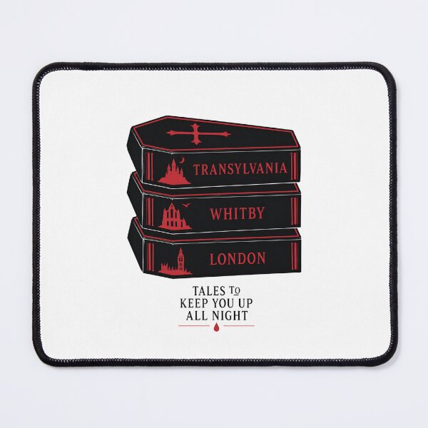 Item preview, Dracula Book Coffin Stack Transylvania Whitby London Art designed and sold by Fenay Designs.