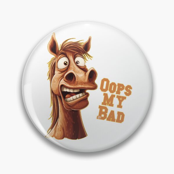 Item preview, Oops My Bad Funny Horse Mascot Shocked Cartoon Streetwear Graphic designed and sold by DesignArtist.ia.