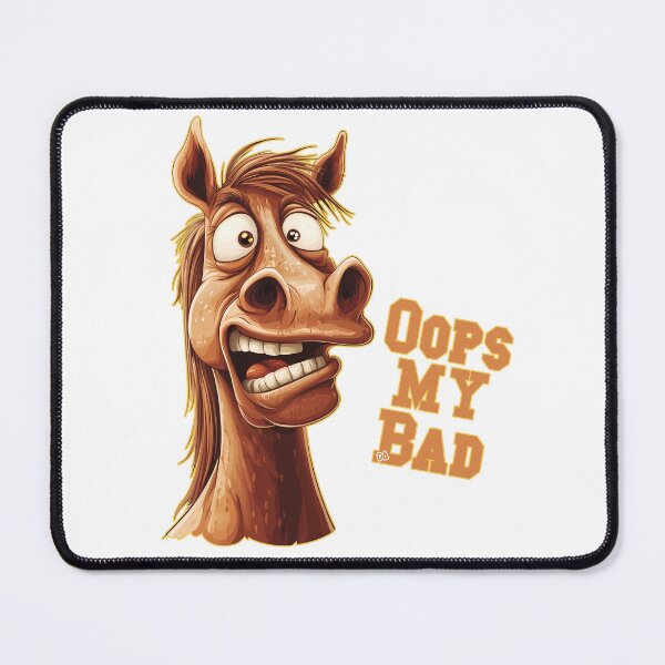 Item preview, Oops My Bad Funny Horse Mascot Shocked Cartoon Streetwear Graphic designed and sold by DesignArtist.ia.