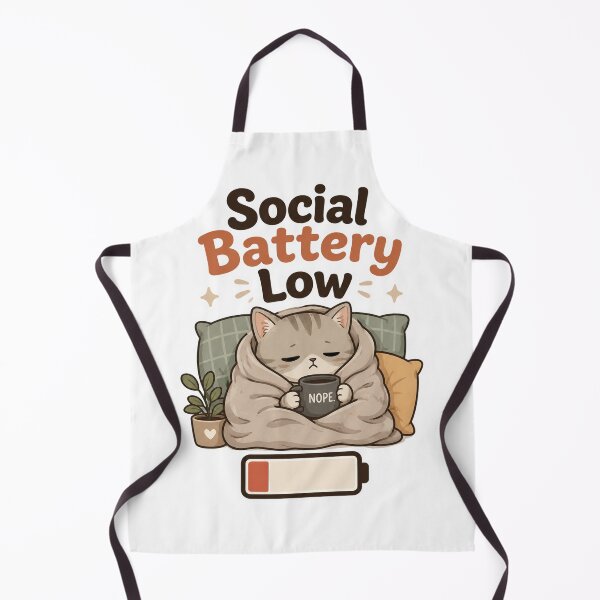 Item preview, Introvert Cat Social Battery Low Meme Design designed and sold by ArtsyExplorer.