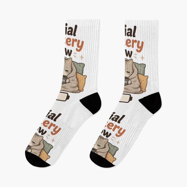Item preview, Introvert Cat Social Battery Low Meme Design designed and sold by ArtsyExplorer.