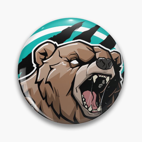 Item preview, Grizzlies Unleashed - Teal and Brown Grizzly Bear Mascot Illustration designed and sold by Canache.