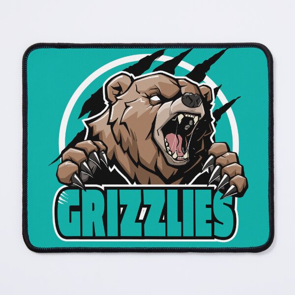 Item preview, Grizzlies Unleashed - Teal and Brown Grizzly Bear Mascot Illustration designed and sold by Canache.
