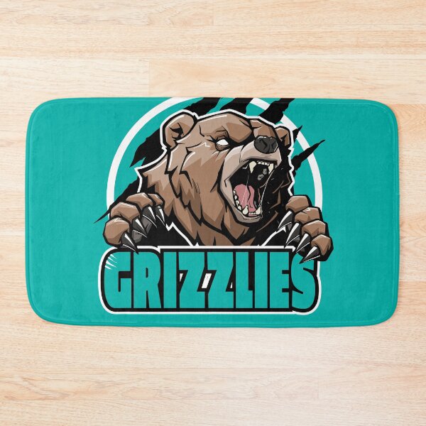 Item preview, Grizzlies Unleashed - Teal and Brown Grizzly Bear Mascot Illustration designed and sold by Canache.