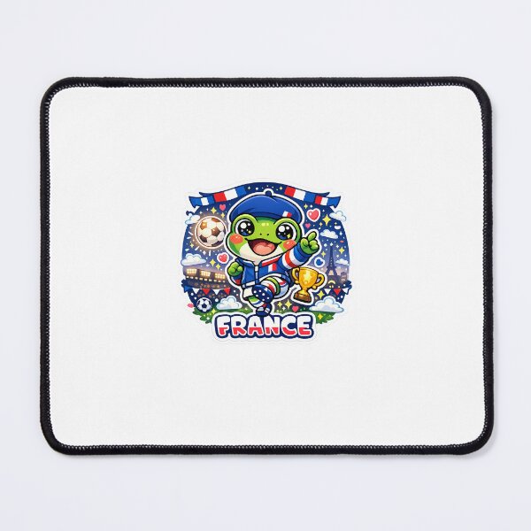 Item preview, Cute French Frog Soccer Fan Kawaii Sticker designed and sold by Cozy404Lab.