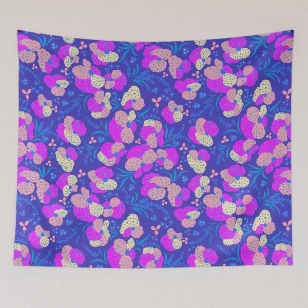 Item preview, Vibrant Midnight Pansy Floral Pattern designed and sold by AneissPiaf.