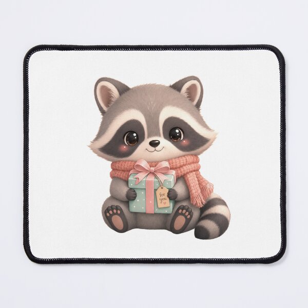 Item preview, Holiday Kawaii Raccoon with Scarf — Pastel Seasonal Mug & Card Design designed and sold by Ashley critters.
