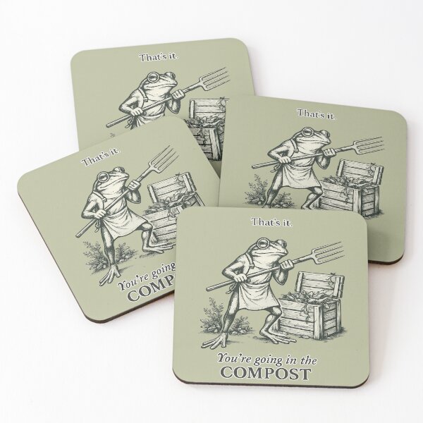 Item preview, You Are Going In The Compost Funny Frog Vintage Illustration designed and sold by tarzbol.