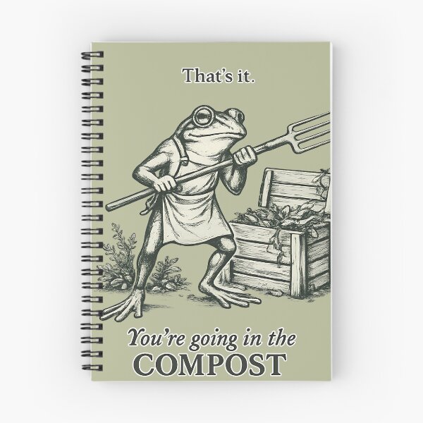 Item preview, You Are Going In The Compost Funny Frog Vintage Illustration designed and sold by tarzbol.