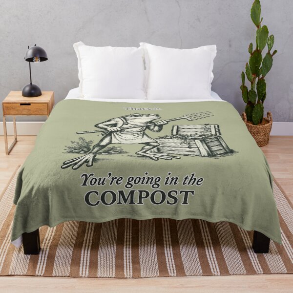 Item preview, You Are Going In The Compost Funny Frog Vintage Illustration designed and sold by tarzbol.