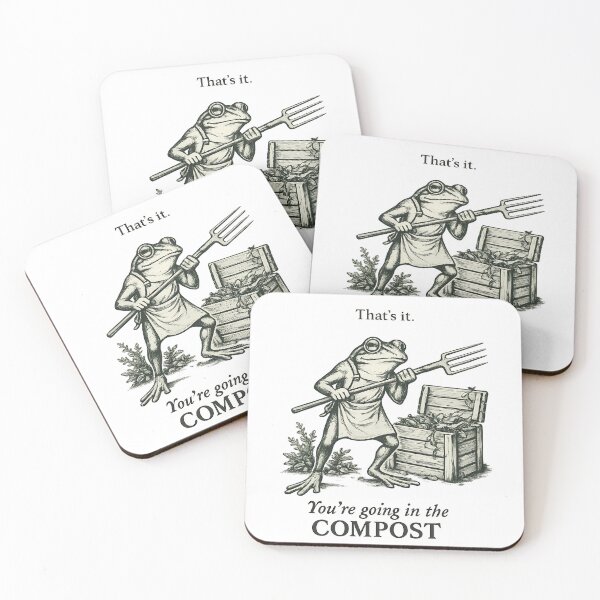 Item preview, You Are Going In The Compost Funny Frog Vintage Illustration designed and sold by tarzbol.
