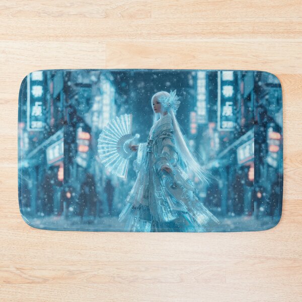 Item preview, Neon Geisha Snow – Cyberpunk Ice Kimono Neo Tokyo Winter designed and sold by Neo Tokio.