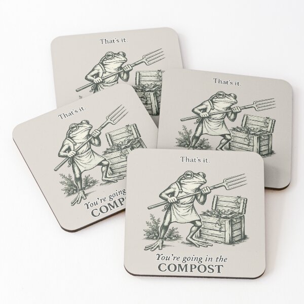 Item preview, You Are Going In The Compost Funny Frog Vintage Illustration designed and sold by tarzbol.