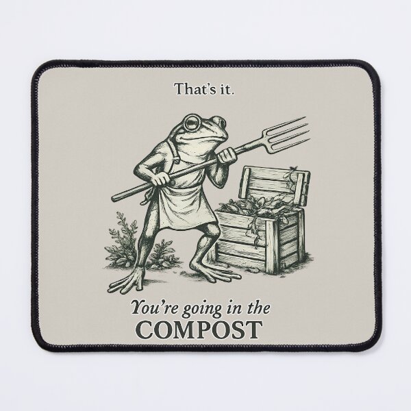 Item preview, You Are Going In The Compost Funny Frog Vintage Illustration designed and sold by tarzbol.
