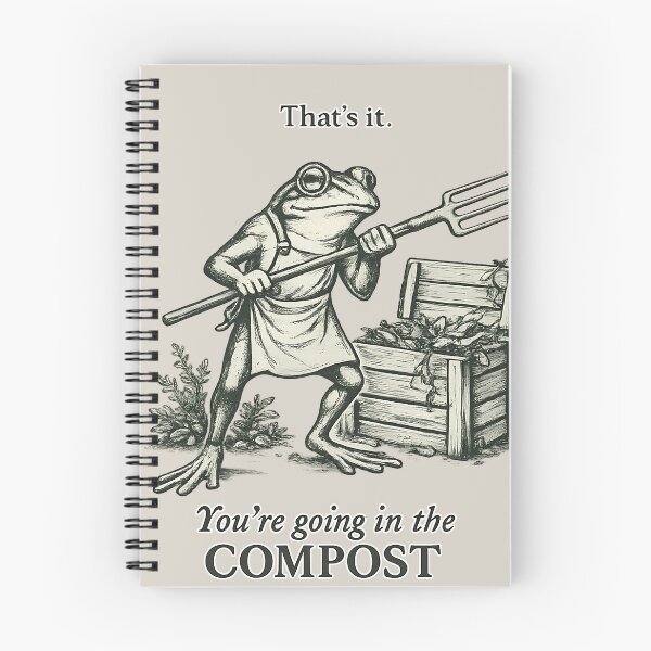 Item preview, You Are Going In The Compost Funny Frog Vintage Illustration designed and sold by tarzbol.