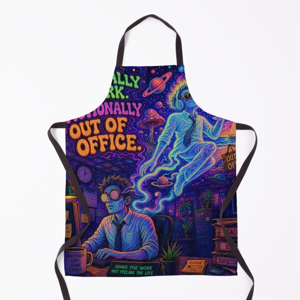 Item preview, Physically at Work, Emotionally Out of Office – Trippy Cosmic Office Escape designed and sold by Peace Frog SEA.