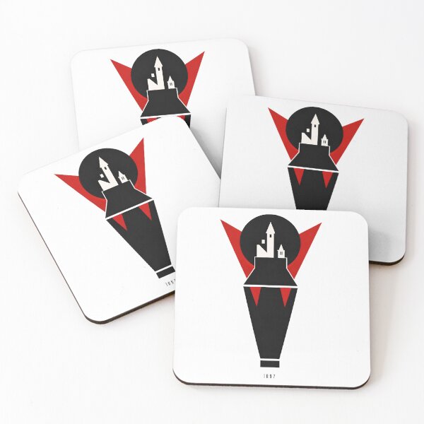 Item preview, Minimalist Abstract Dracula 1897 Vampire Fangs Castle Poster designed and sold by Fenay Designs.