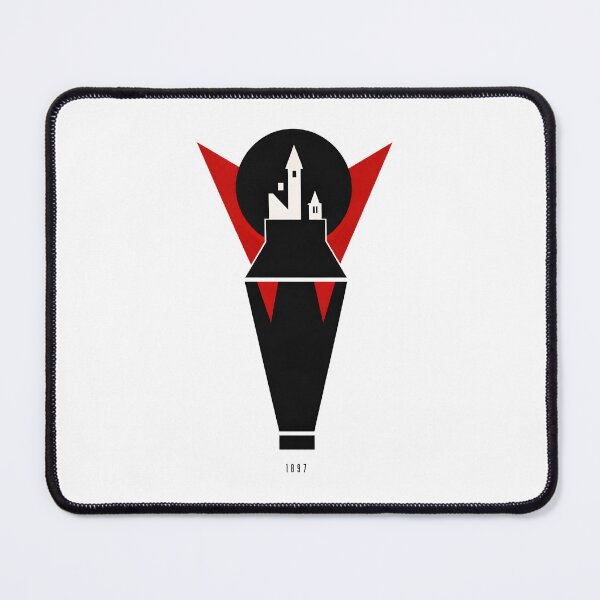 Item preview, Minimalist Abstract Dracula 1897 Vampire Fangs Castle Poster designed and sold by Fenay Designs.
