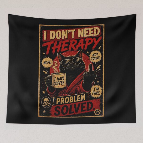 Item preview, Grumpy Black Cat Coffee Mood Retro Sarcastic Humor Vintage Poster designed and sold by Modaozushi216.