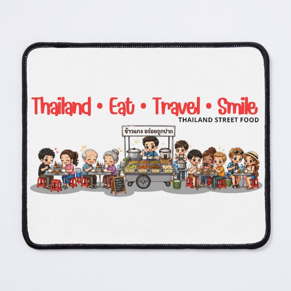 Artikelvorschau, Thailand Eat Travel Smile – Süßes Thailand Street Food Cartoon | Welcome Thailand Reise Design entworfen und verkauft von Beeform.