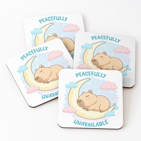 Item preview, Capybara Peacefully Unavailable Sleepy Moon designed and sold by Lily's World.